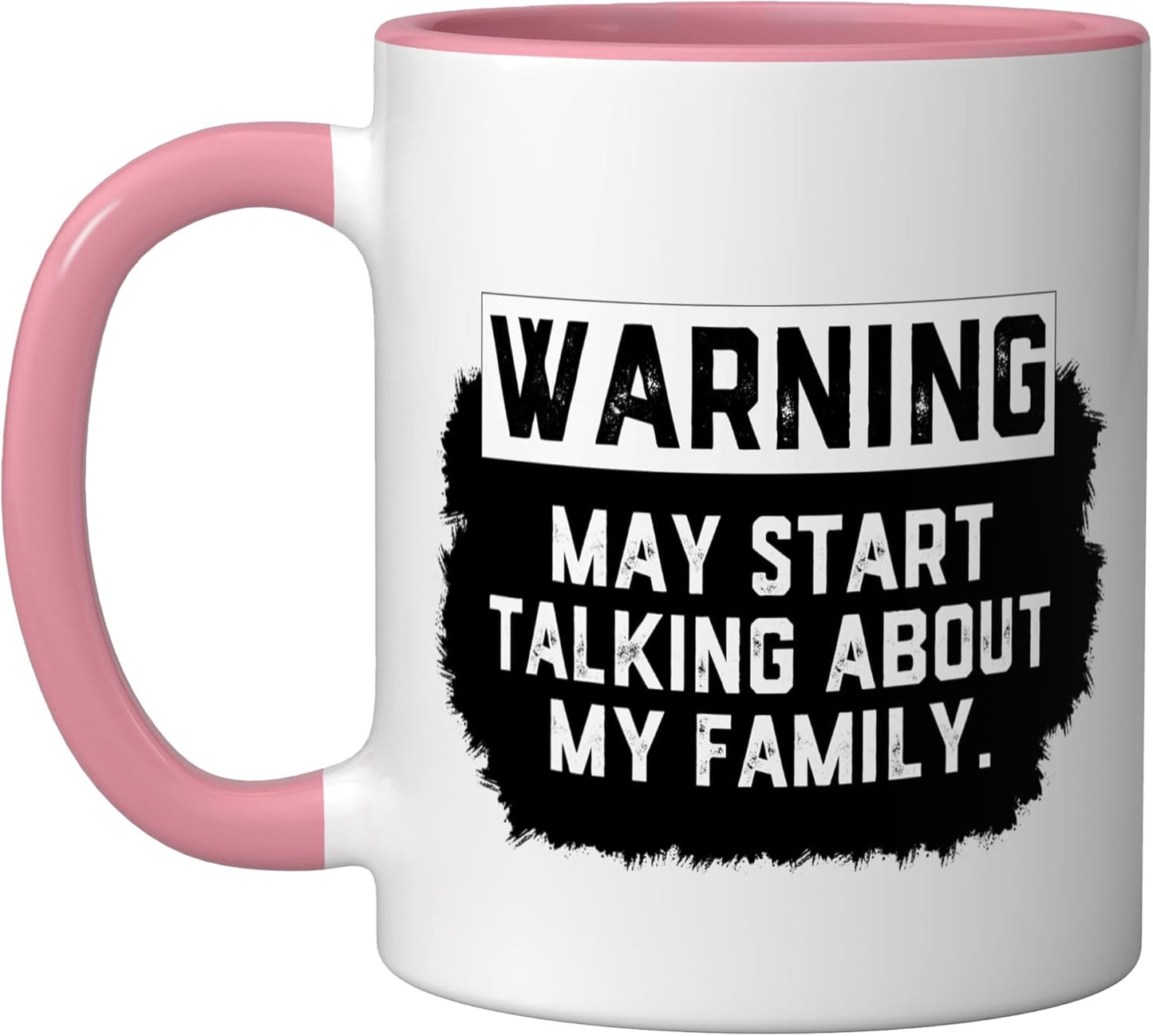 Taza Cerámica Joke Familia Rosa/Blanco