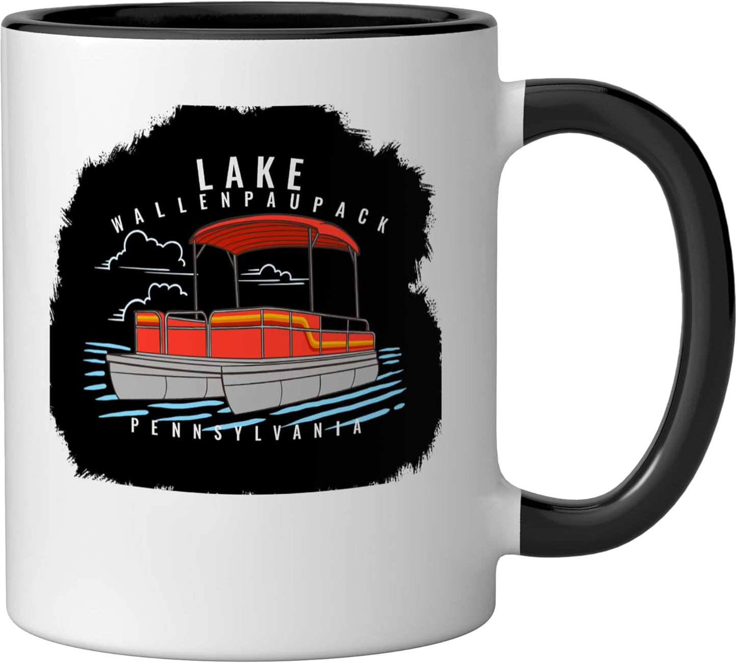 Taza Cerámica Lake Wallenpaupack Negro/Blanco