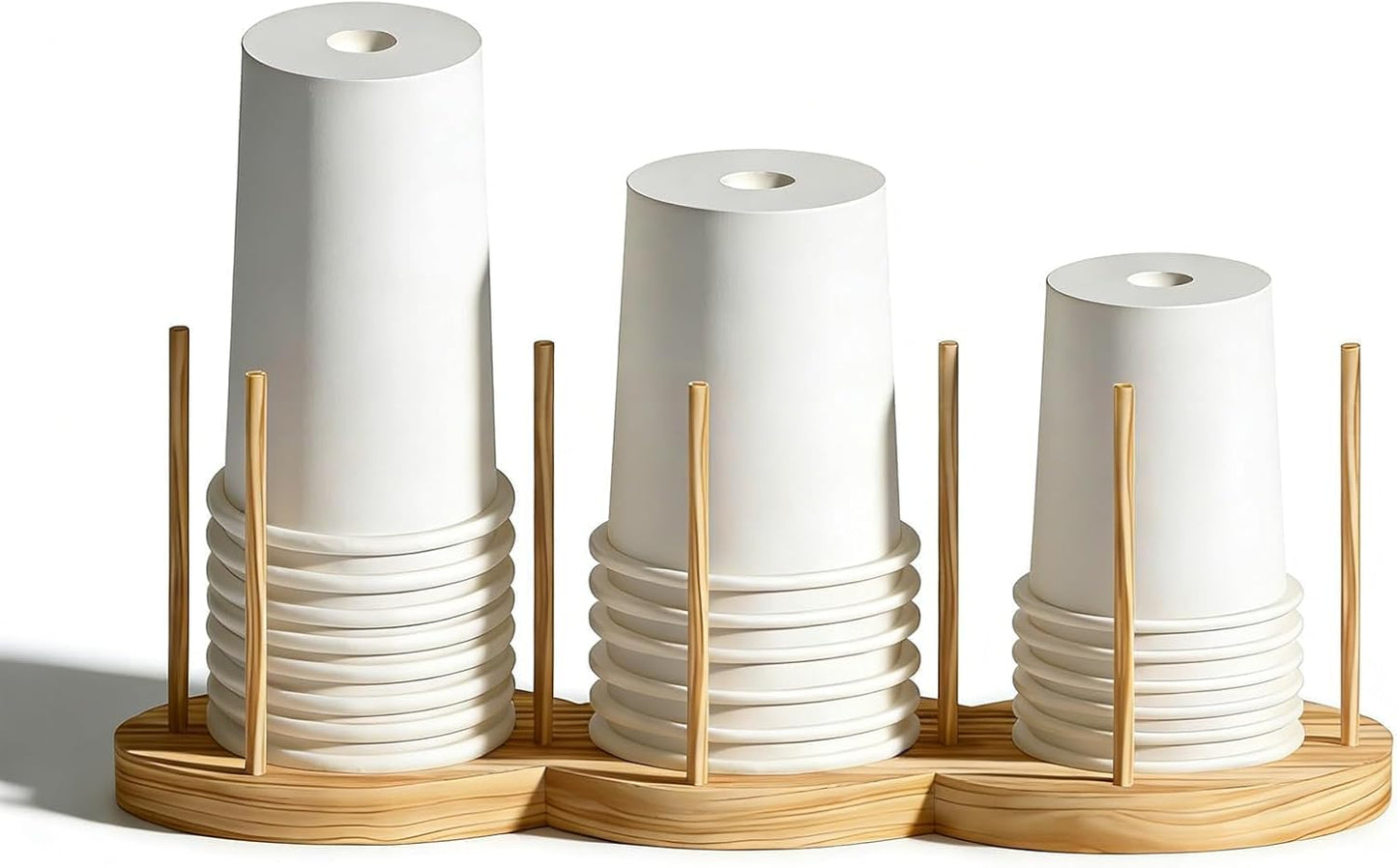Organizador barra café madera 3 compartimentos soporte tazas
