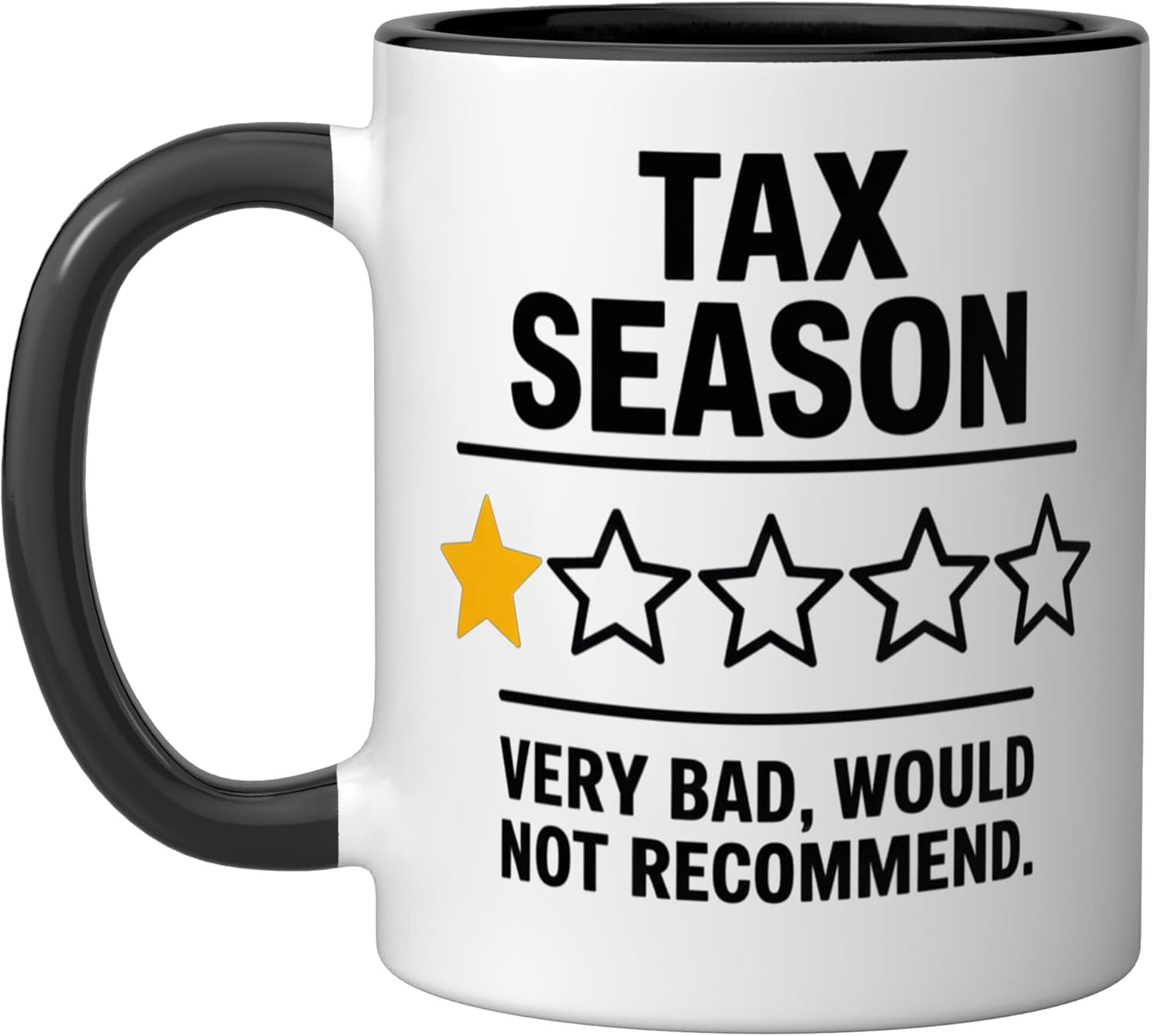 Taza cerámica divertida Tax Season 1 negra/blanca