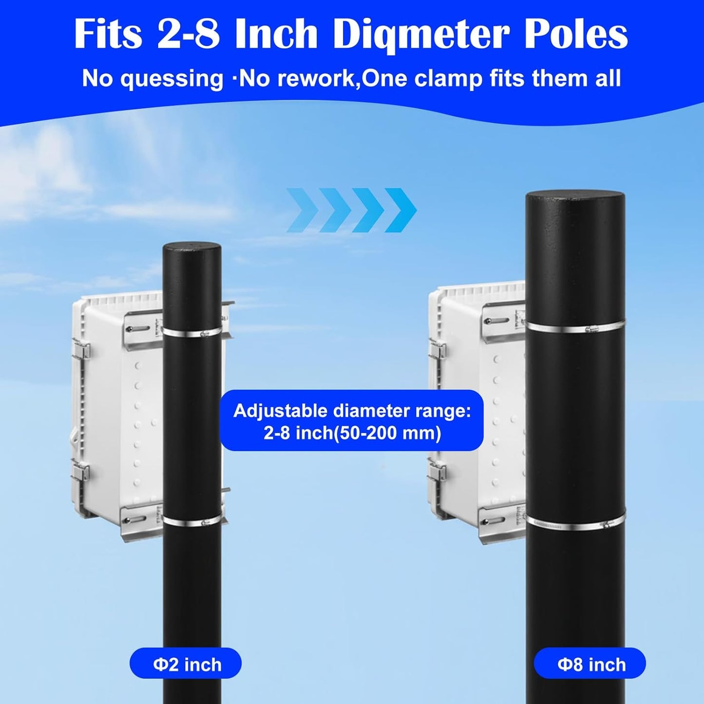 Set 2 Soportes Acero Inox 11.4x1.9pulg Abrazaderas Ajustables