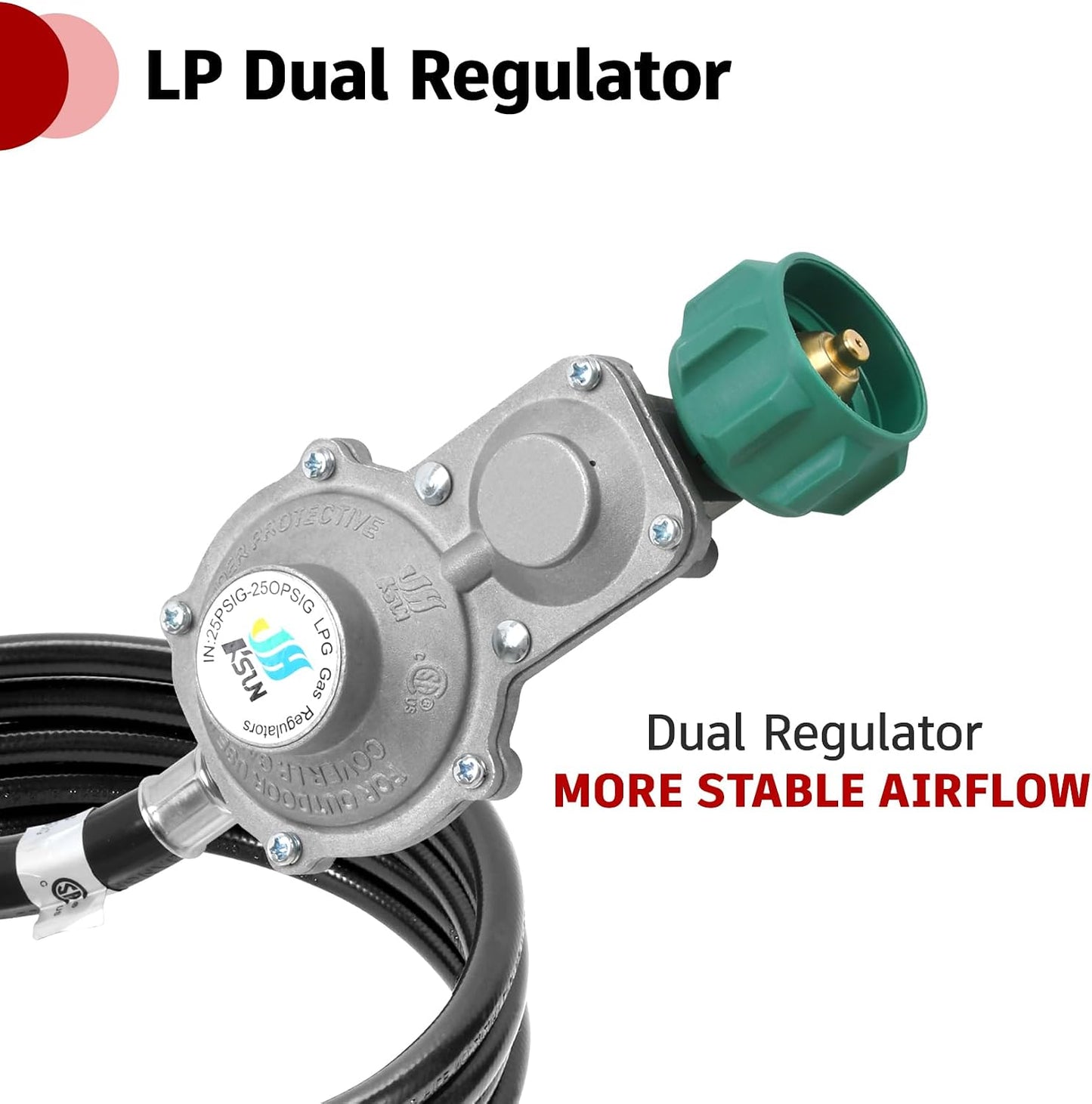 Regulador propano 10pies manguera doble etapa conector QCC1