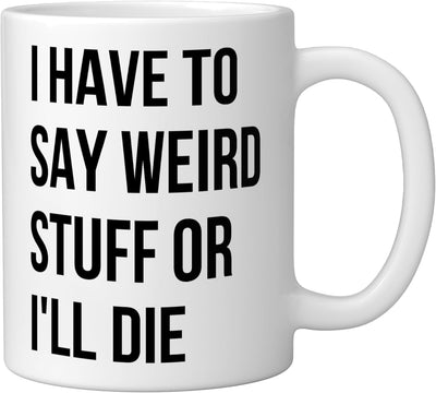 Taza cerámica blanca con frases humorísticas originales