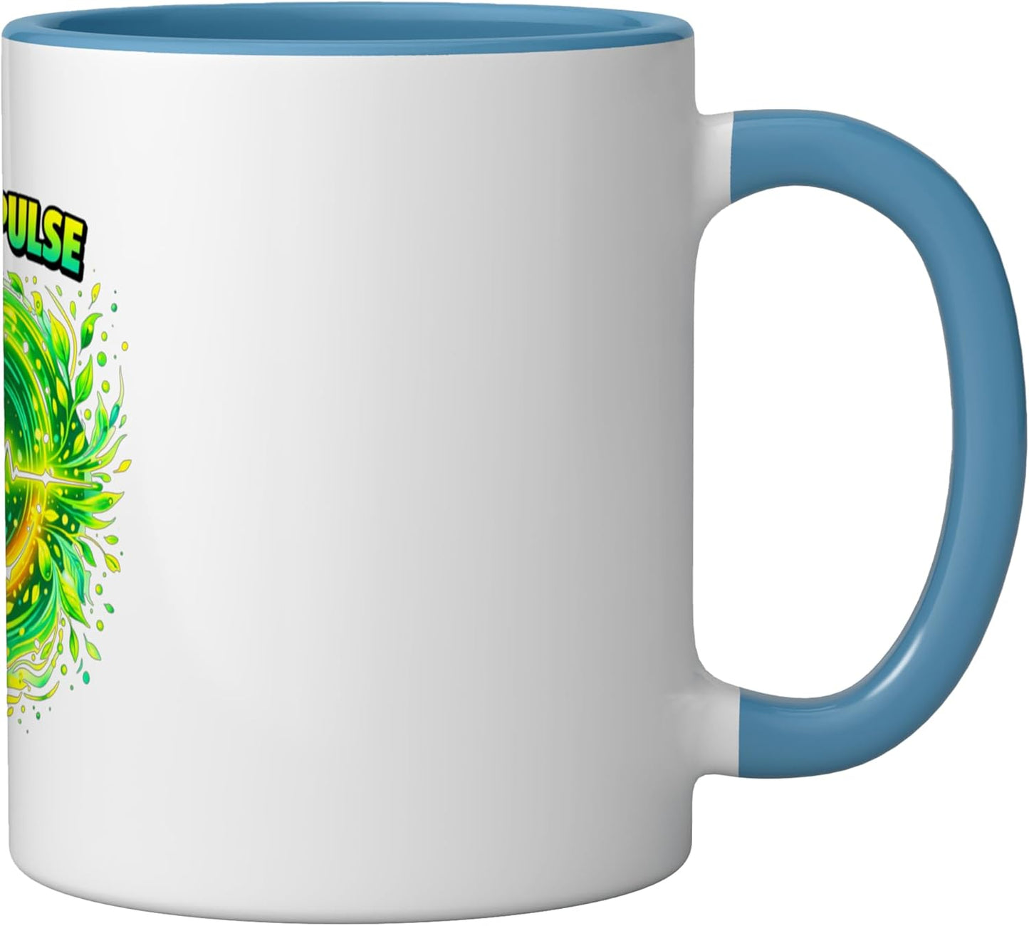 Taza Cerámica Vegan Pulse Azul Blanco