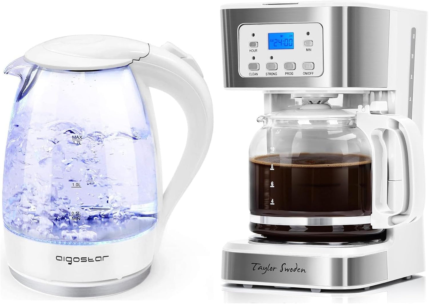 Cafetera programable 12 tazas y hervidor té 1.7L 1500W