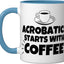 Taza de cerámica Acrobatics azul/blanco
