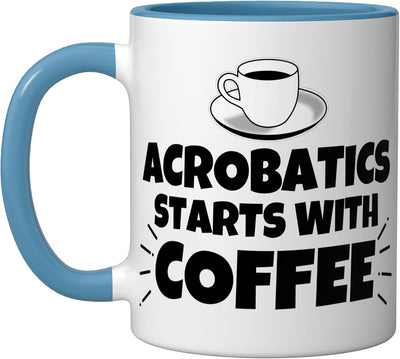 Taza de cerámica Acrobatics azul/blanco