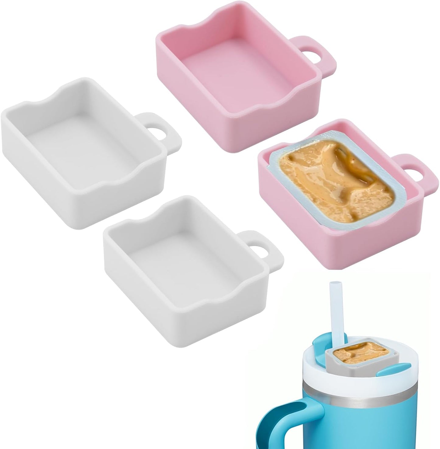 4 soportes de salsa para automóvil, bandejas reutilizables 2 colores