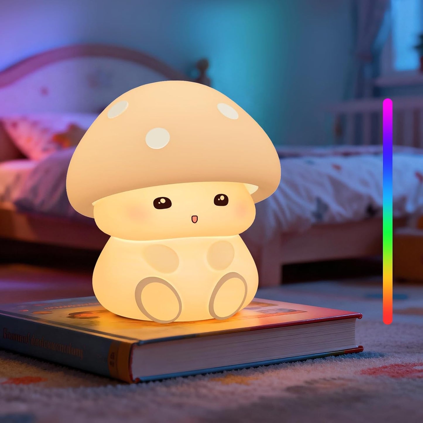 Luz nocturna hongos para niños con control de grifo