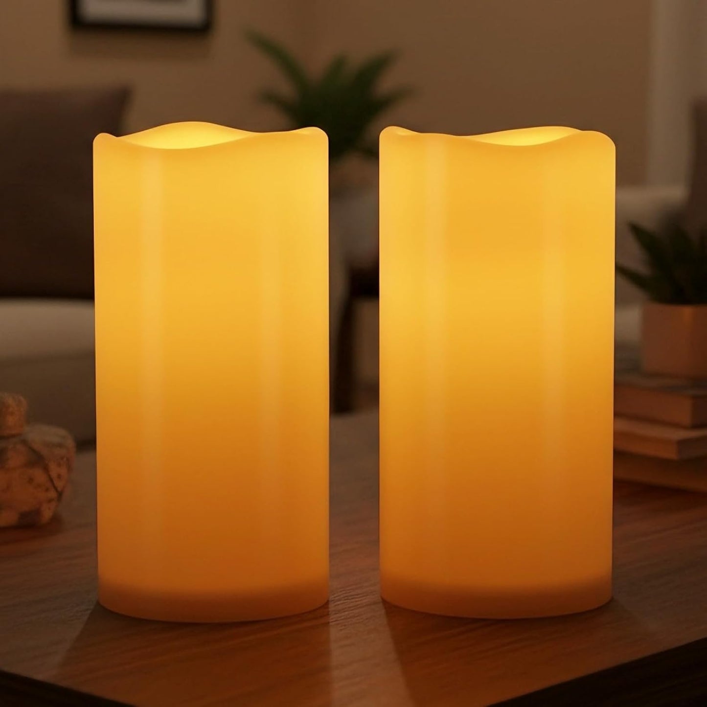 Velas LED sin llama 3x6pulg sensor amanecer exterior set 2