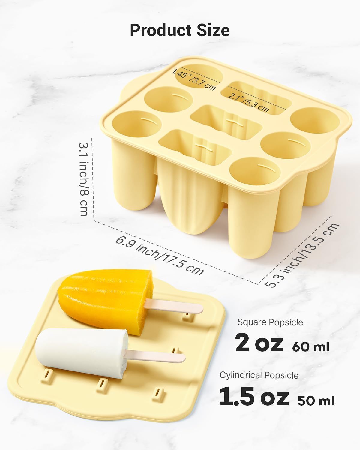 Moldes de silicona sin BPA para paletas de 9 cavidades para niños