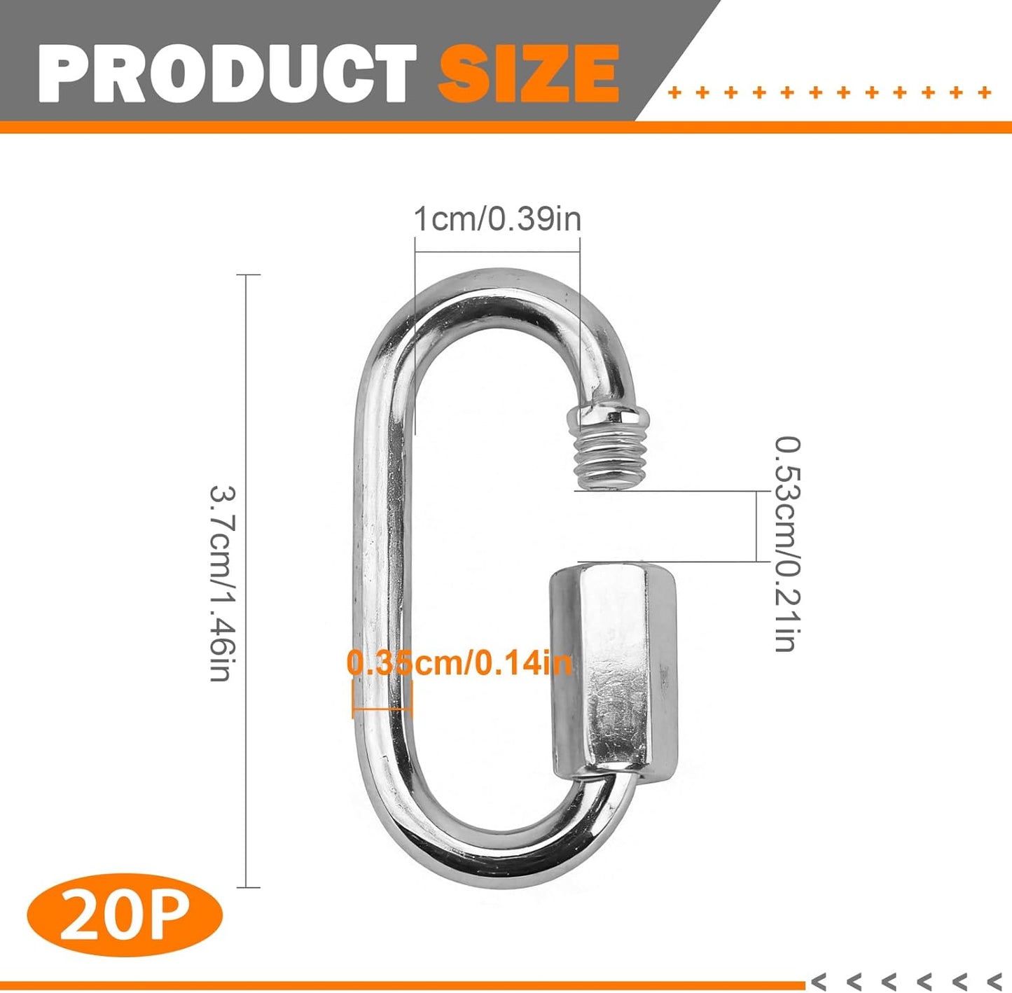 20 Pzas Eslabones Acero Inox 304 Marina Resistente