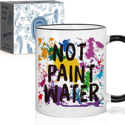 Taza de café divertida con texto Not Paint para profesores y amantes del arte