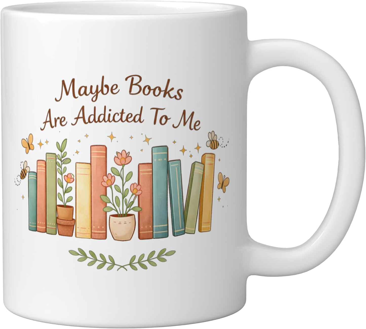 Taza cerámica para lectores Maybe Books Are Addicted To Me Blanca