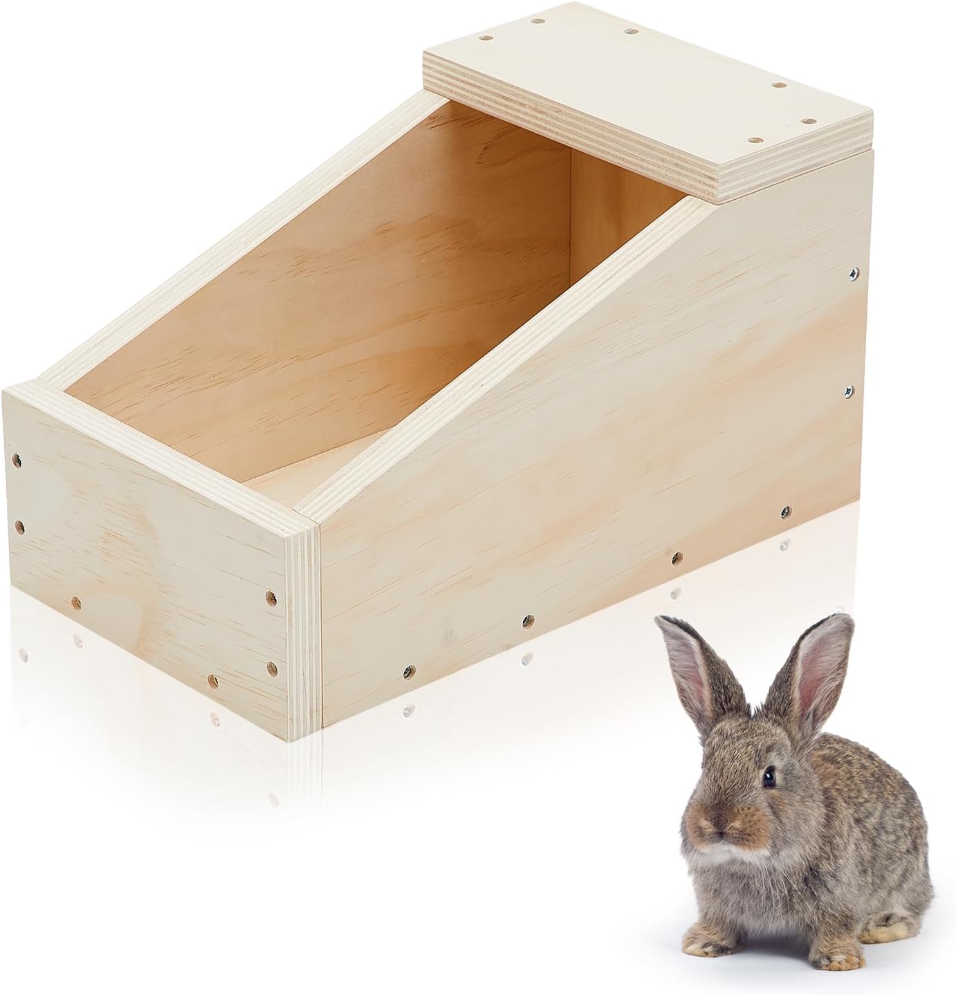 Caja madera anidar conejos 14x8x8pulg escondite cría
