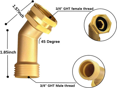 Conector codo manguera jardín latón 45grados 3/4pulg 2juegos