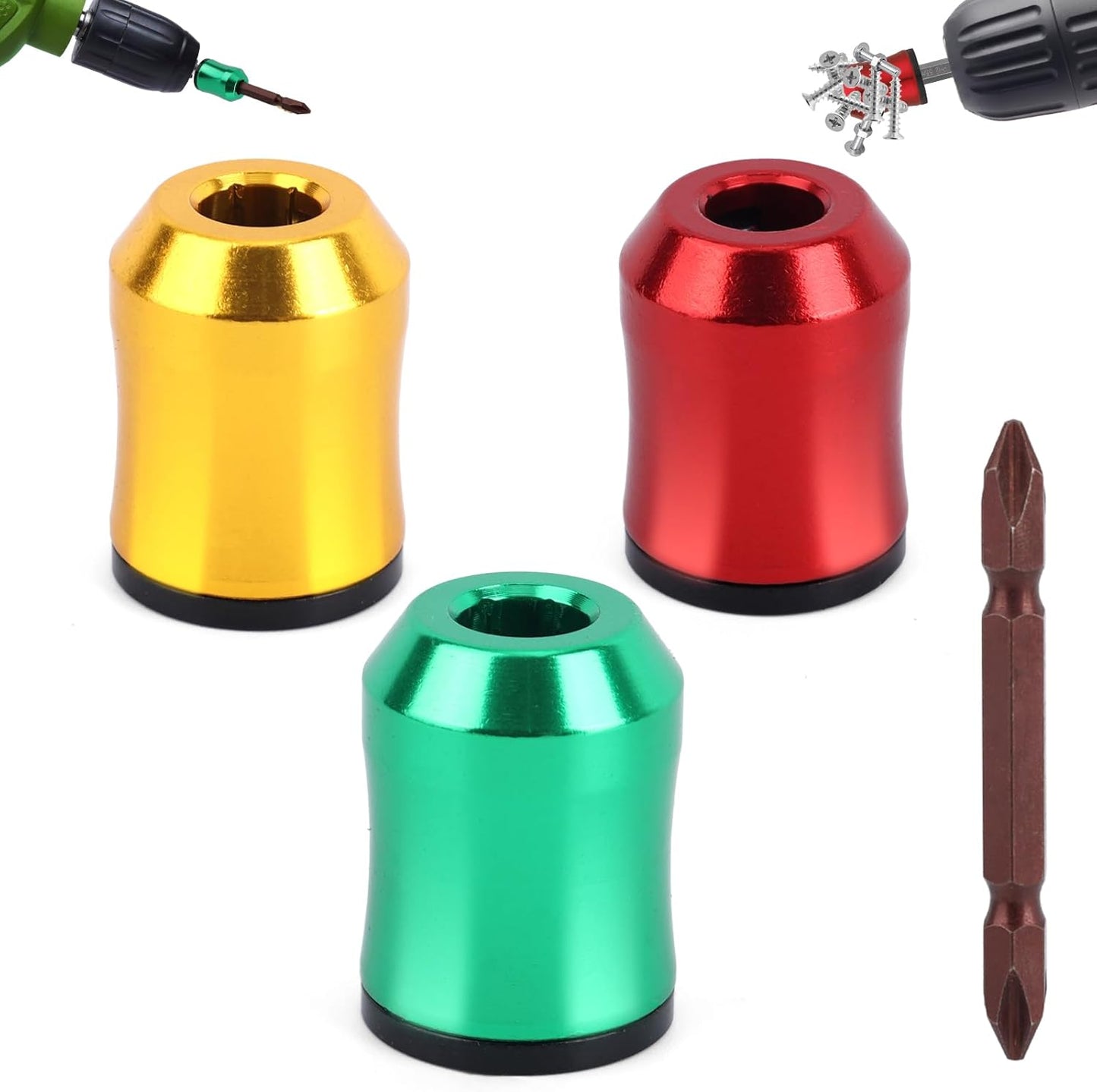 3 Anillos Magnéticos Antideslizantes Soporte Hexagonal Taladro