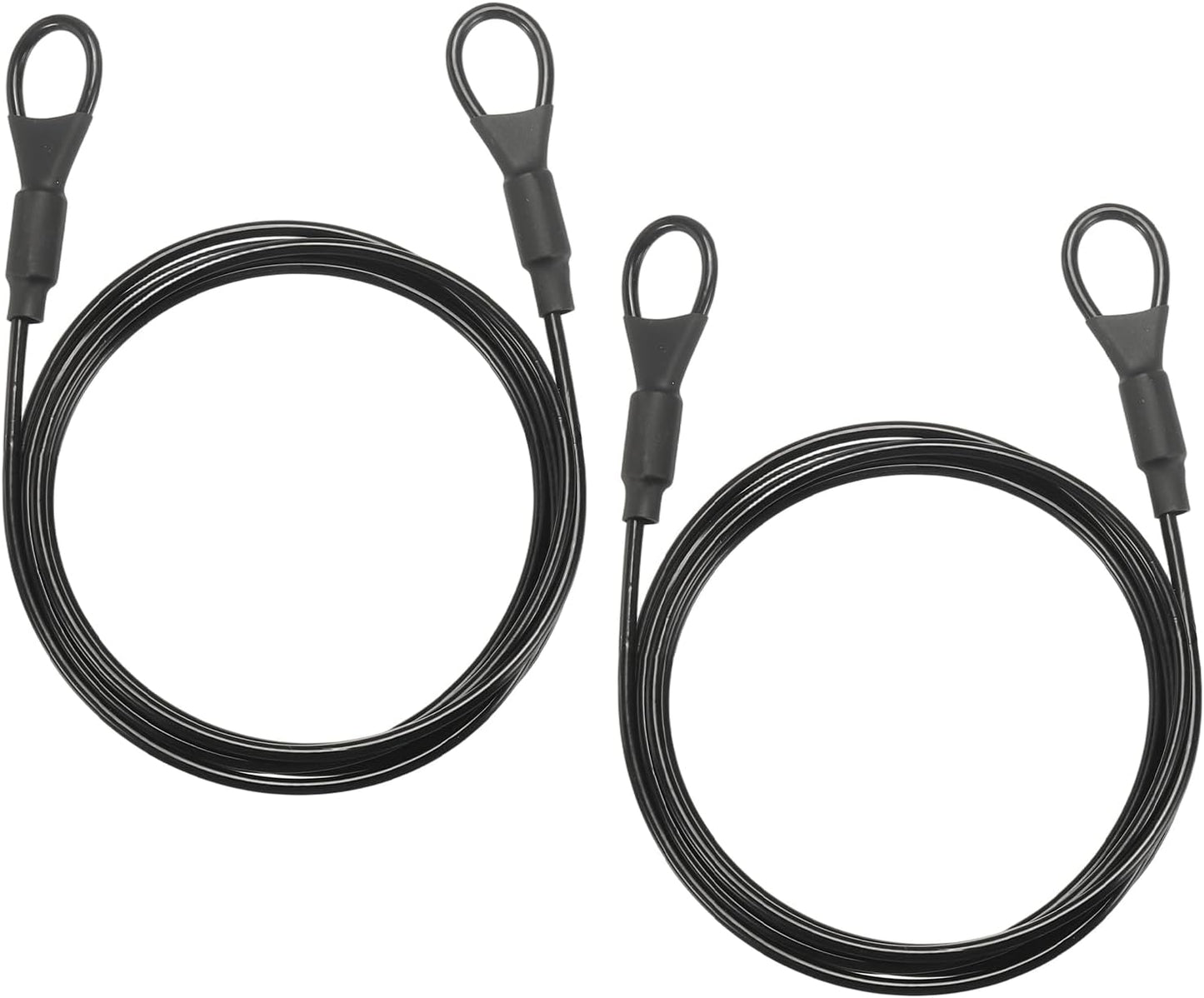 Candado cable seguridad 3/32pulg negro 4.9ft 2 Pzas acero