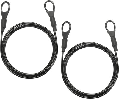 Candado cable seguridad 3/32pulg negro 4.9ft 2 Pzas acero