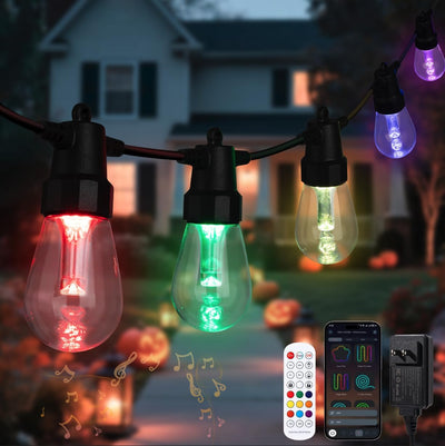 Tira luces exteriores 98ft RGBW 30 LED control app y remoto IP66