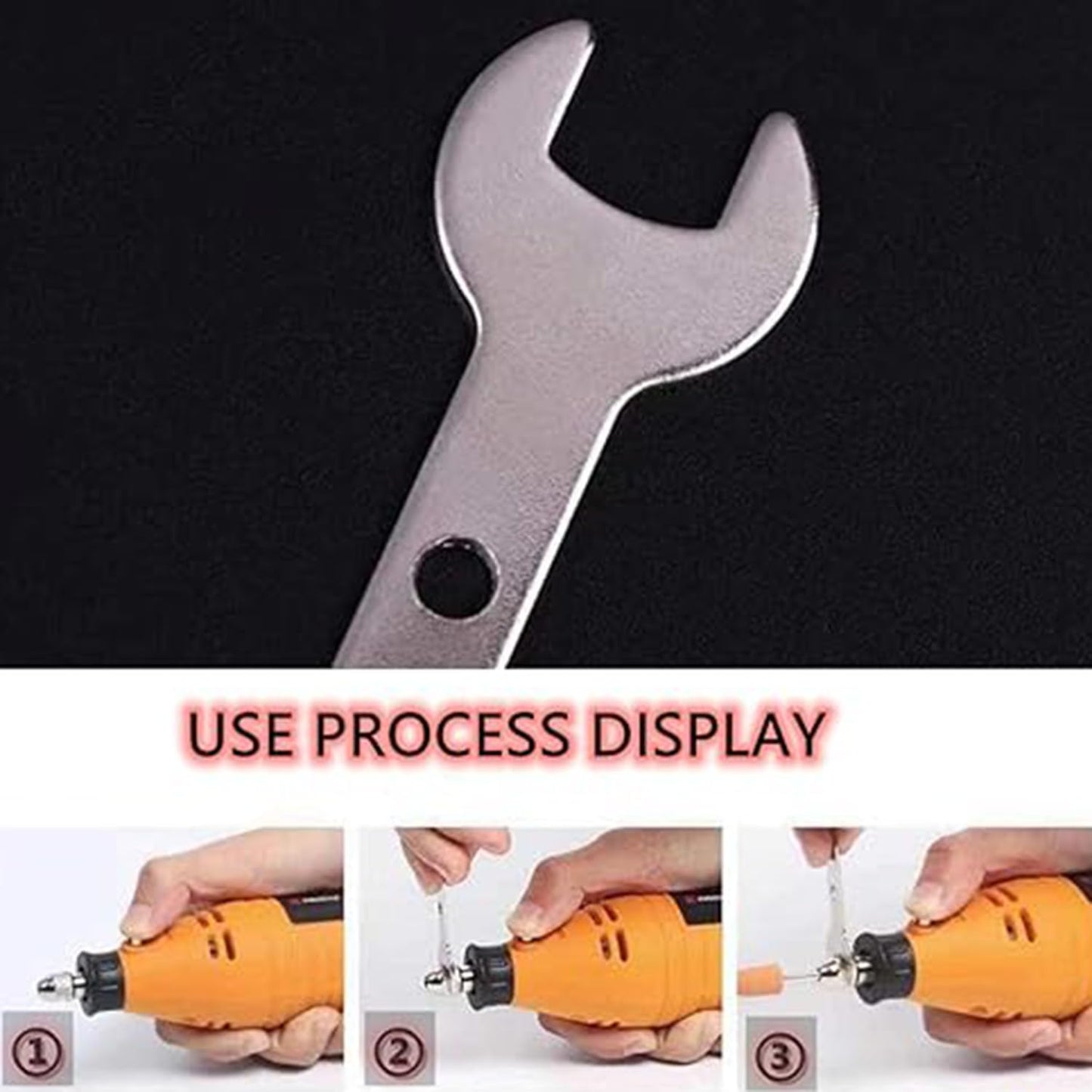 6 Pzas llave de ajuste para herramienta rotativa 9.6mm plata