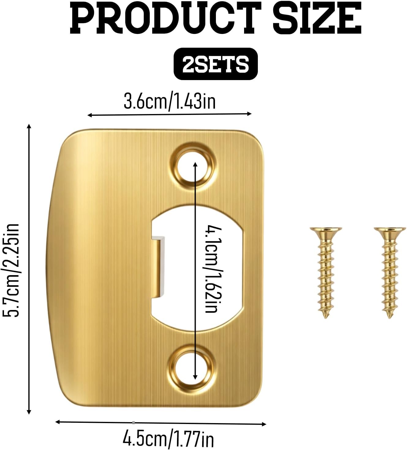 Placa puerta dorada 2.25x1.77pulg set 2 placas universales