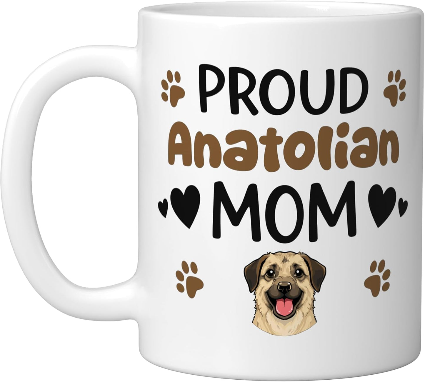 Taza cerámica para amante del perro Anatolian Shepherd, blanca