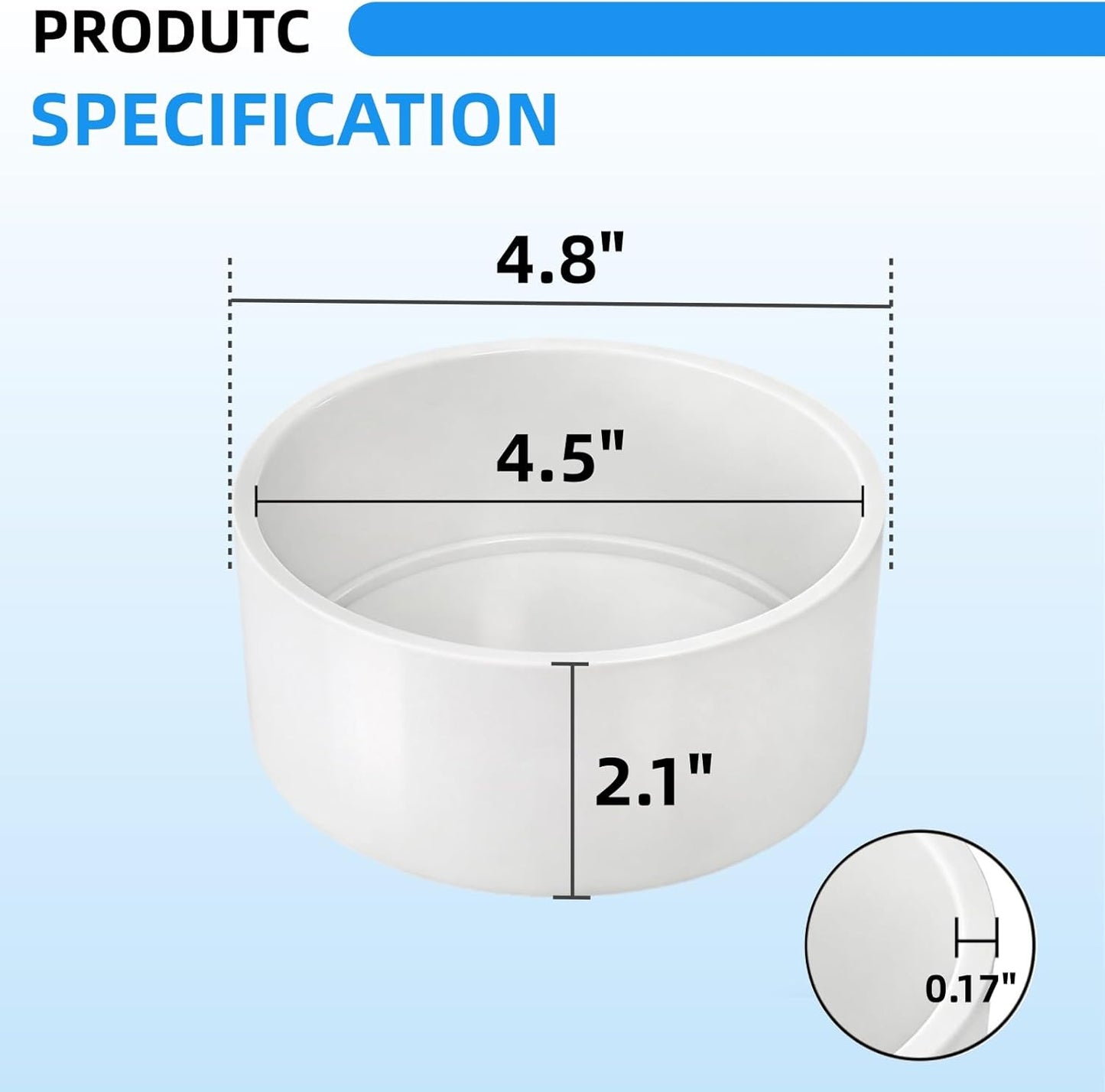 Pack 4 Tapones PVC 4pulg Comp 4.5pulg SCH40 Cubierta Tuberia Blanca