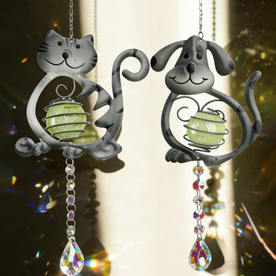 Atrapasoles para gatos y perros con cristal metal 2 pzas