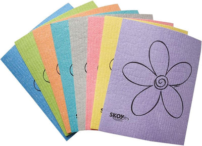 Paquete 8 paños suecos reutilizables cocina y hogar varios colores