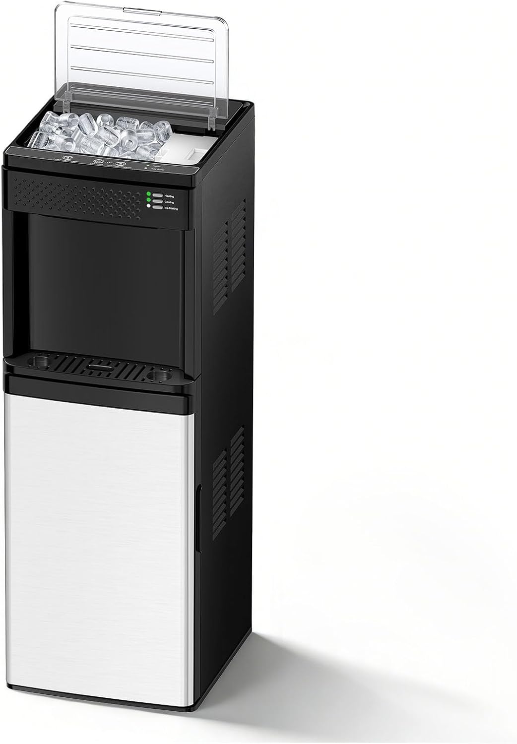 Dispensador agua 4en1 con hielera frío calor 3-5gal negro