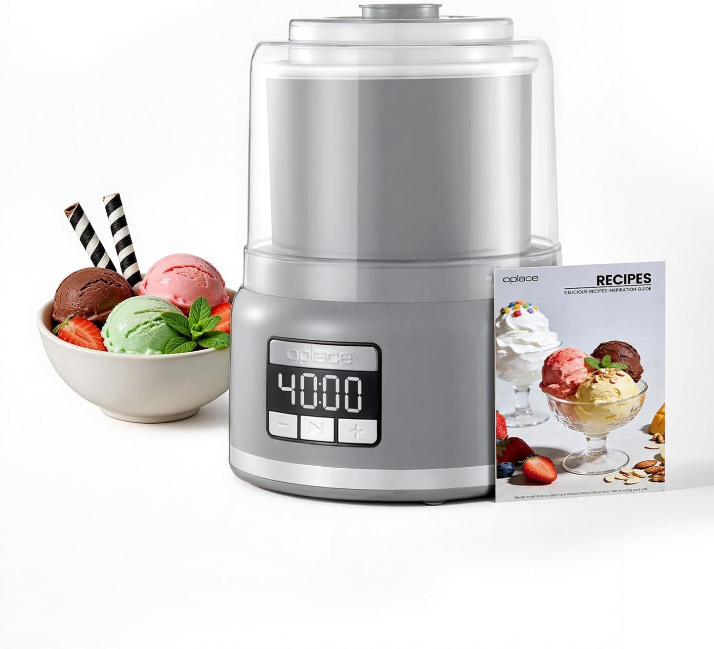 Máquina helado mesa 2.1qt motor potente aluminio rápido