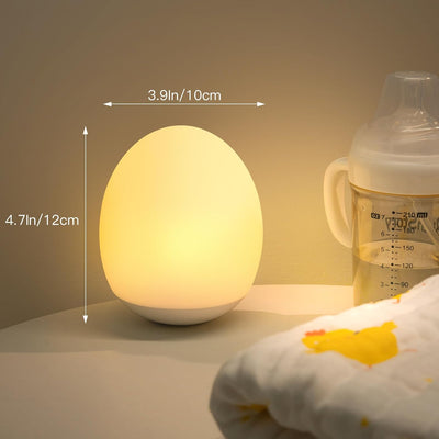 Luz de huevo nocturna silicona para bebé con atenuación