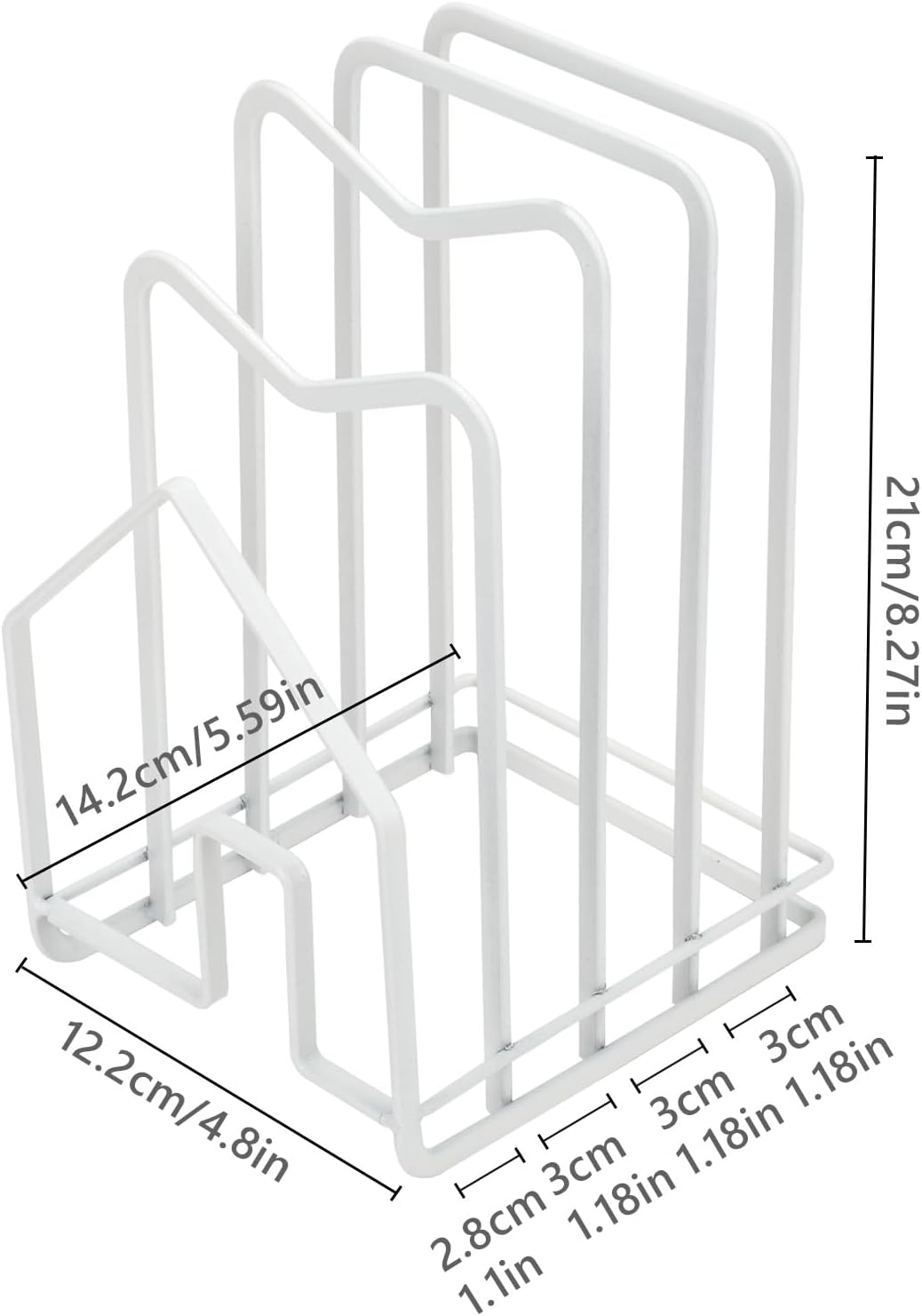 Soporte organizador para tabla de cortar blanco