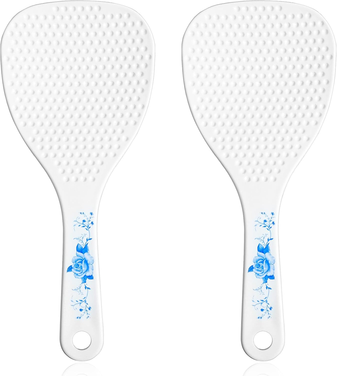 Set 2 cucharas arroz antiadherente blanca PP 7.5pulg