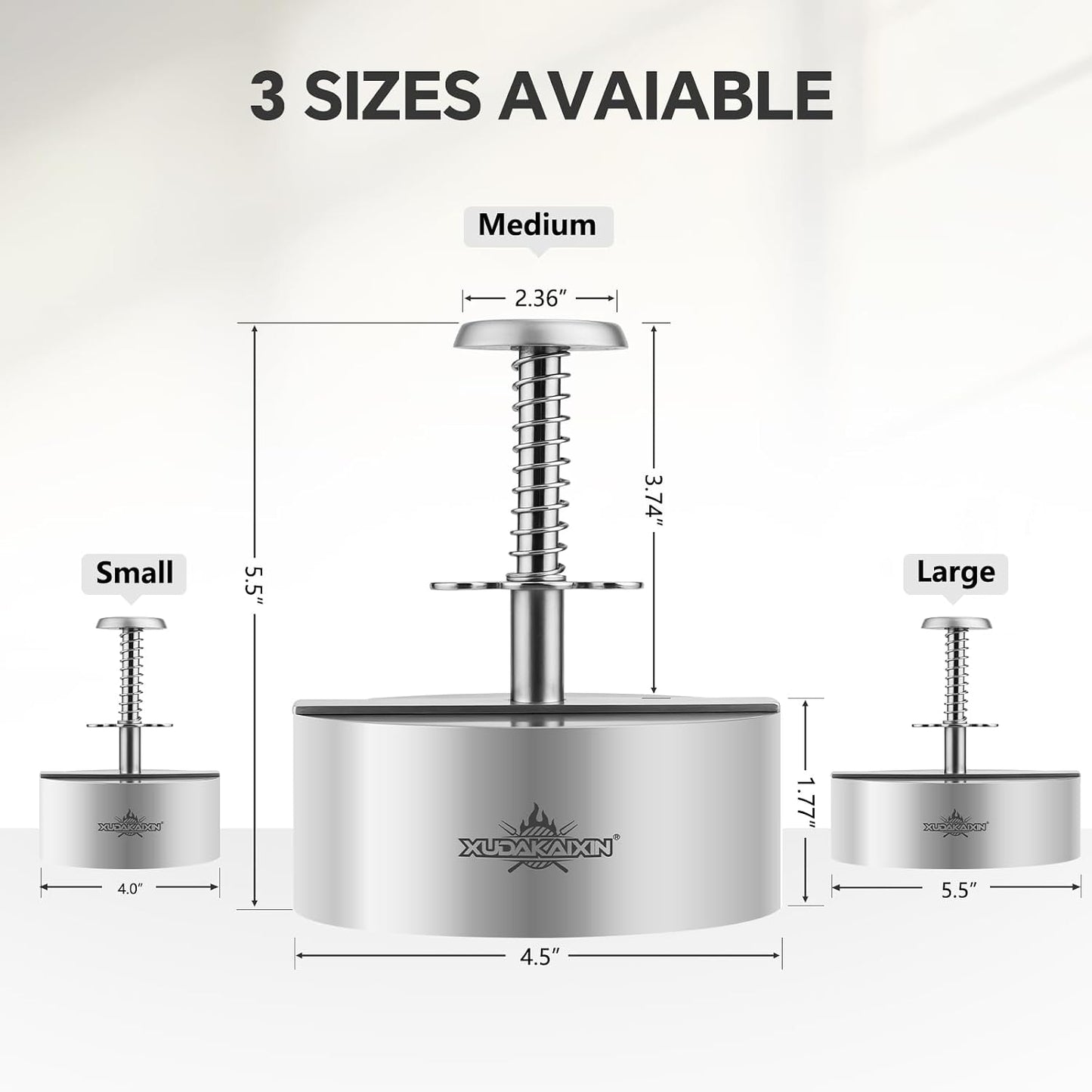 Prensa hamburguesas acero inox 304 moldes antiadherentes