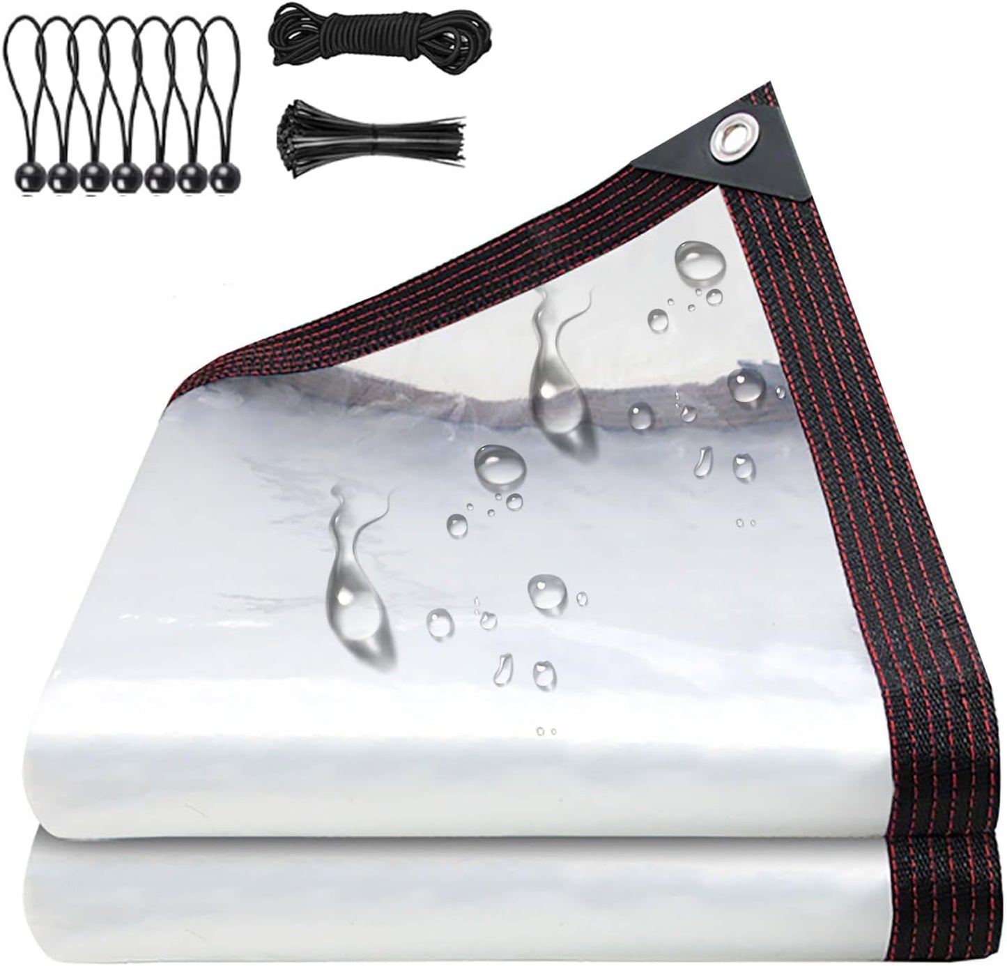 Lona transparente plástico impermeable con ojales 3x12ft