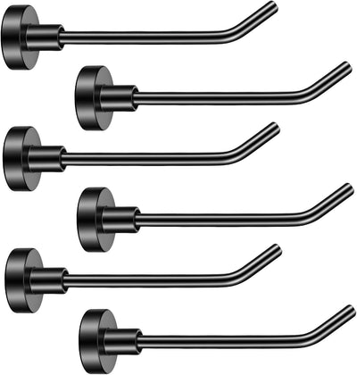 6 Ganchos Magnéticos Neodimio 2.6pulg Negro para Refrigerador