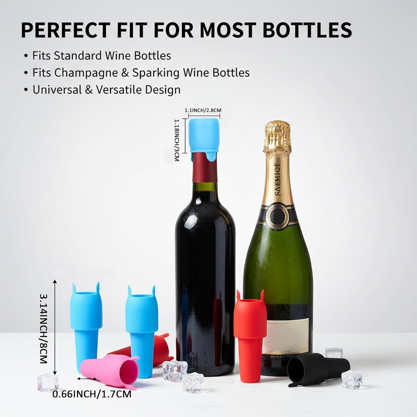 Tapones silicona para vino 10 pzas reutilizables herméticos