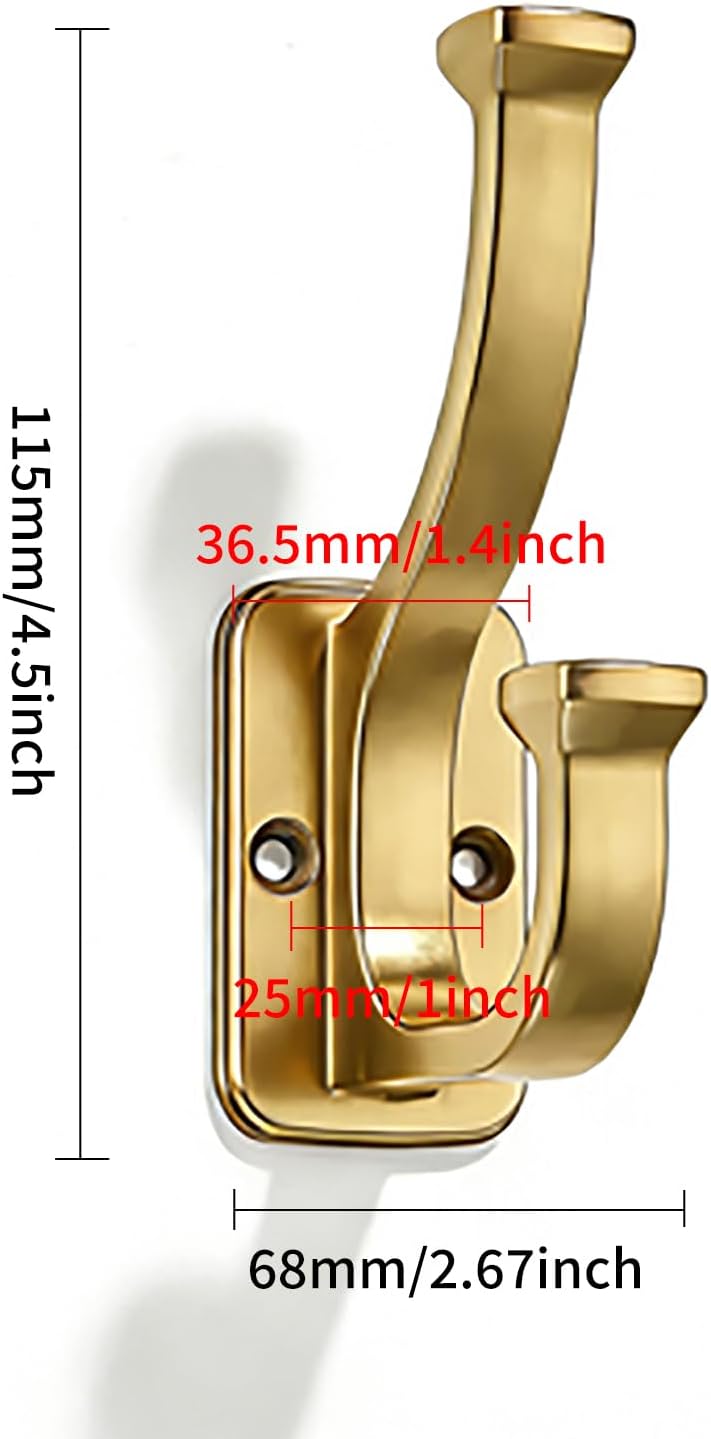Set 5 Ganchos Bronce Champán para Baño y Puerta