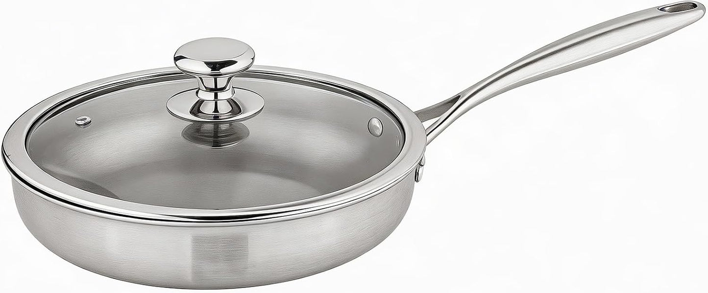 Sartén de titanio 11 pulgadas con tapa antiadherente