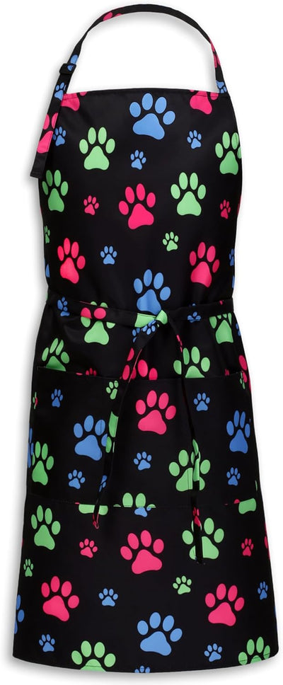 Delantal de aseo para perros impermeable talla XL con estampado de patas lindas