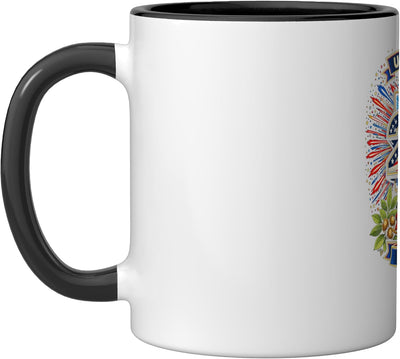 Taza Cerámica 4 de Julio Ohio Estados Unidos Negro/Blanco