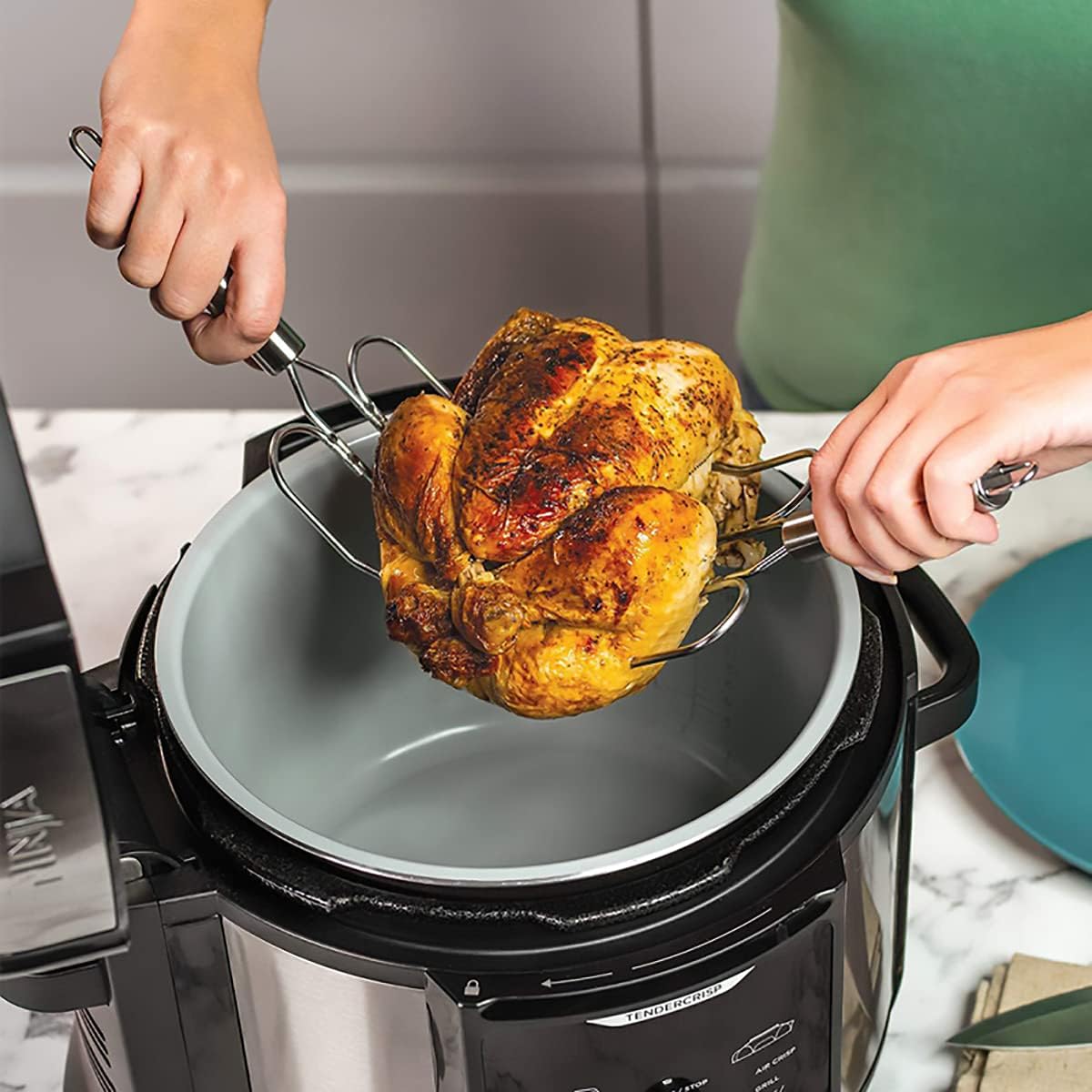 2 Pzas Levantadores Pavos Acero Inox Tenedor Barbacoa