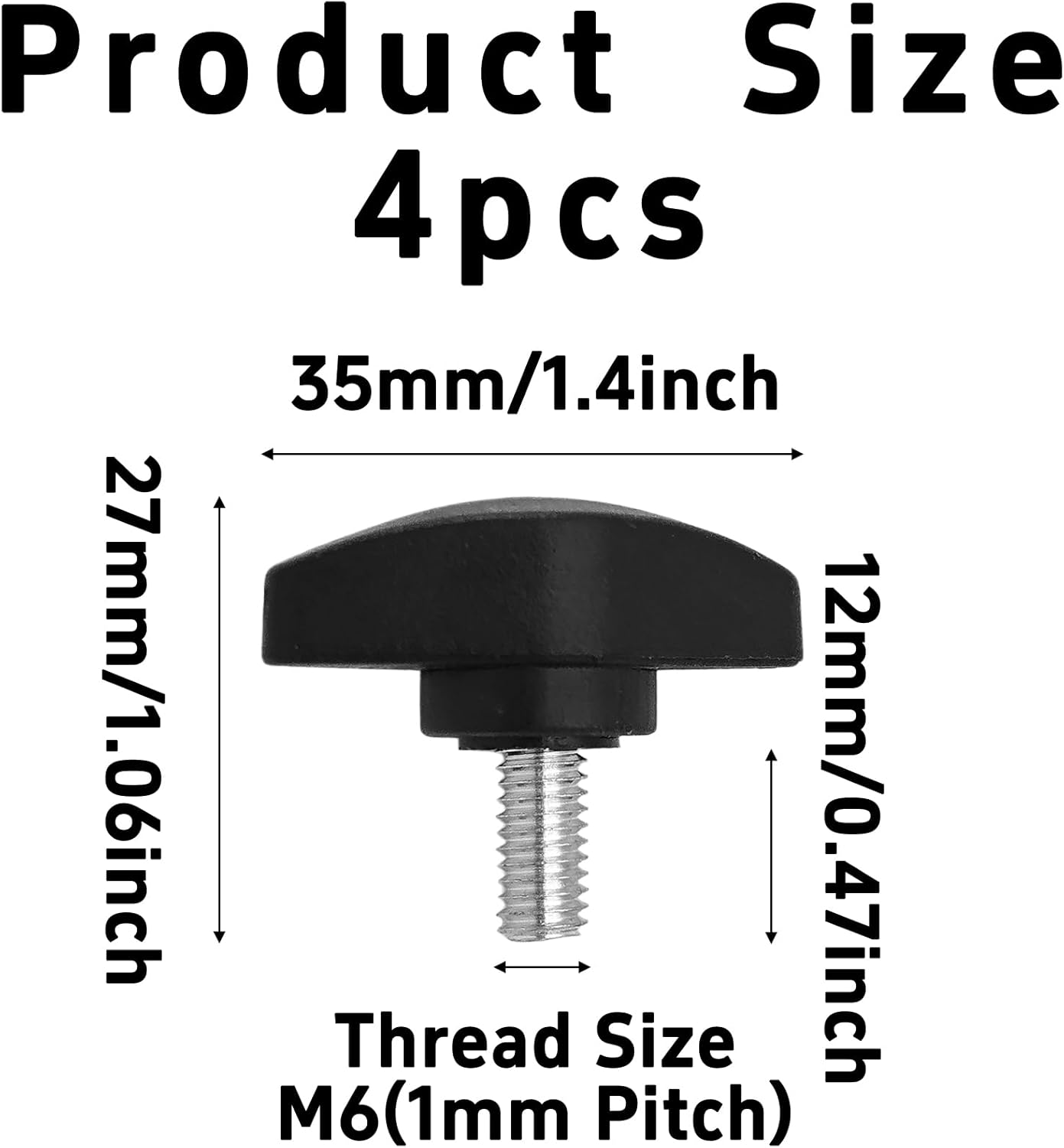 4 Pzas tornillos de palanca plástico para madera y maquinaria