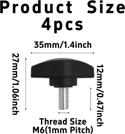 4 Pzas tornillos de palanca plástico para madera y maquinaria