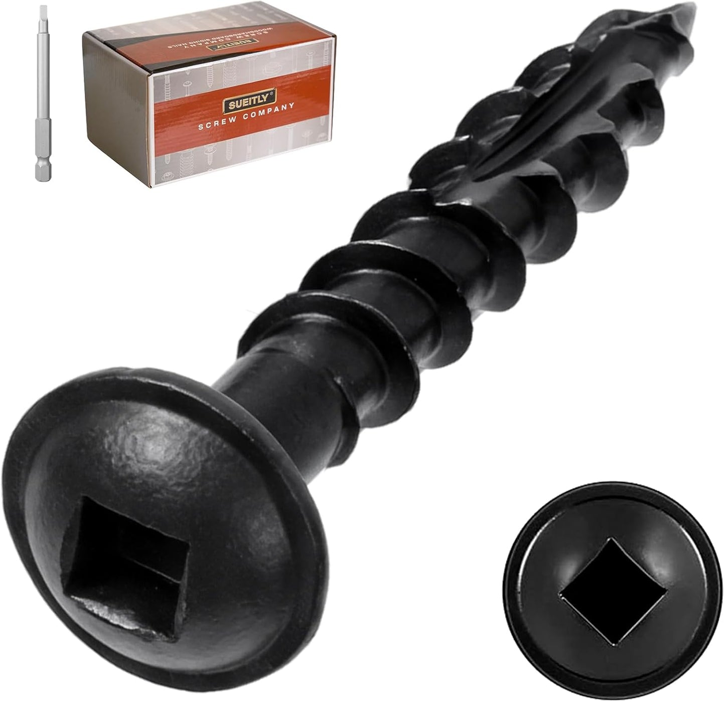 Tornillos bolsillo #8x1-1/2" cuadrado negro auto roscante
