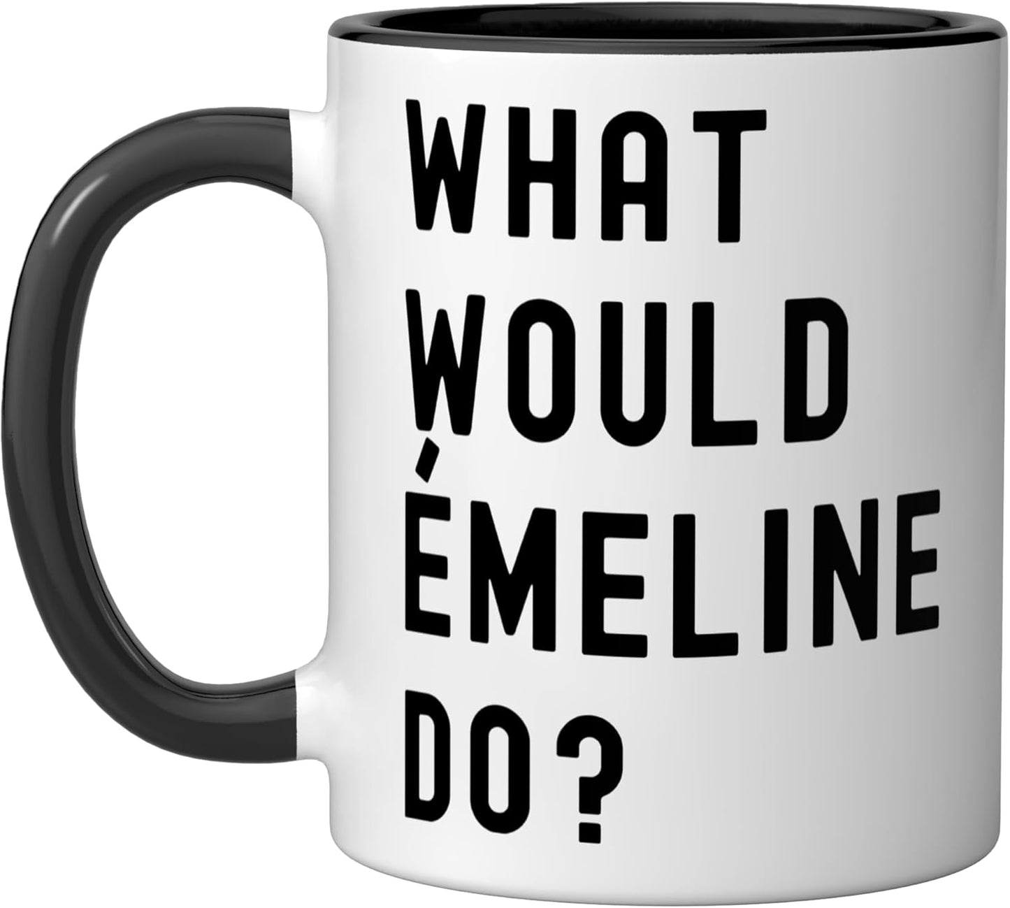 Taza de cerámica What Would Émeline Do? Negro/Blanco