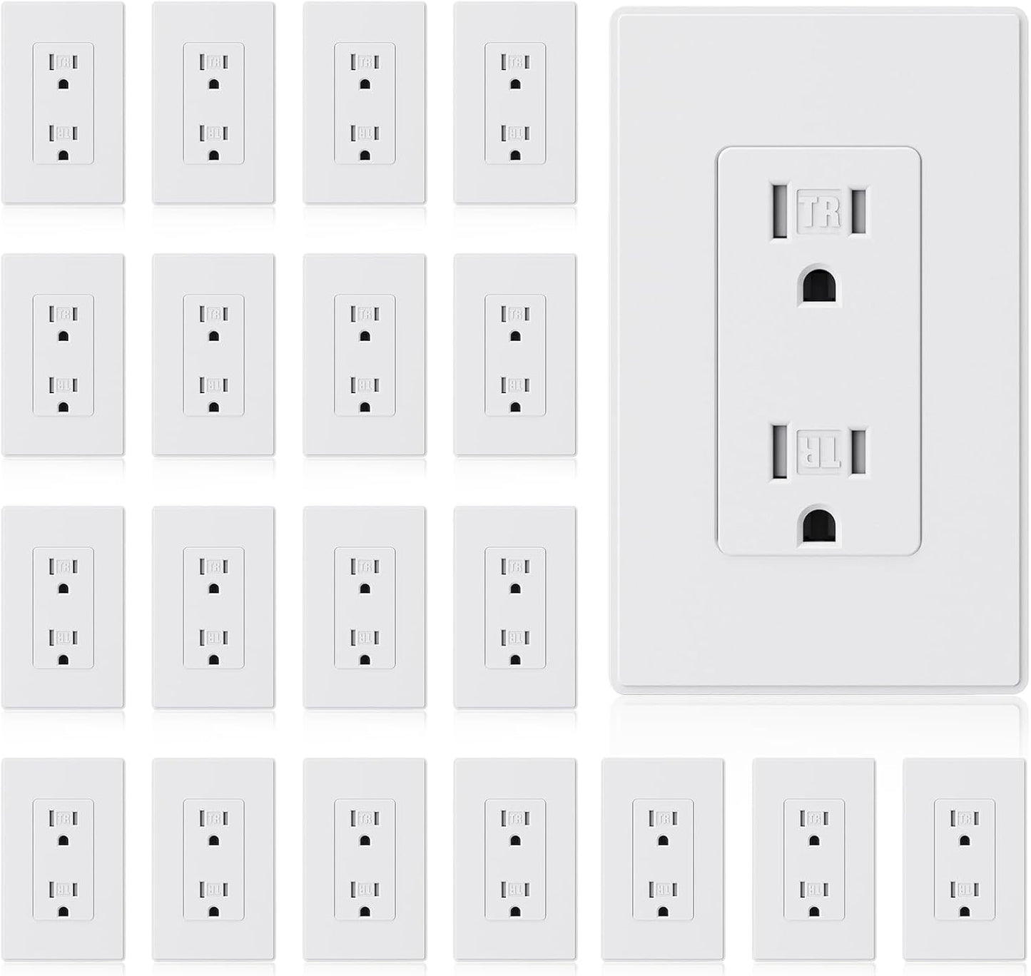 Enchufe pared blanco mate 15A 125V cert UL
