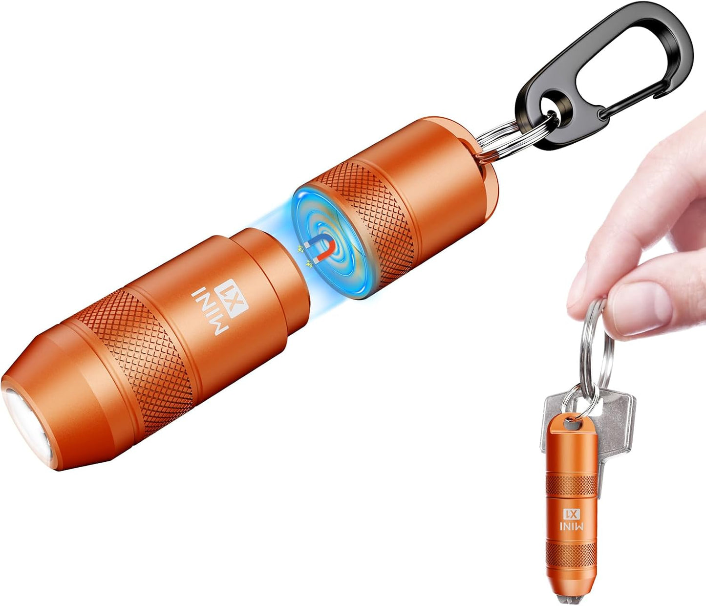 Linterna micro LED recargable USB-C con llavero IPX6